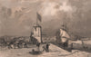 COUNTY DURHAM. Sunderland Harbour, from the Pier. ALLOM 1839 old antique print