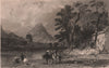 LAKE DISTRICT. Castle Crag, Borrowdale from Grange. Cumbria. ALLOM 1839 print