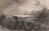 LAKE DISTRICT. Derwent Water & Grange, from Borrowdale. Cumbria. ALLOM 1839