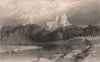 NORTHUMBERLAND. Norham Castle, on the Tweed, North Durham. ALLOM 1839 print
