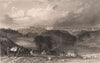 COUNTY DURHAM. Twysill Castle, on the Tweed, North Durham. ALLOM 1839 print