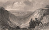 CUMBRIA. Highcup-Gill, Appleby in the Distance. ALLOM 1839 old antique print