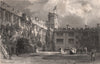 CUMBRIA. The Court Yard, Naworth Castle, Cumberland. ALLOM 1839 old print