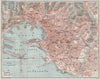 GENOA GENOVA. Vintage town city map plan. Italy 1924 old antique chart