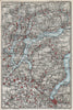 LAKE LAGO DI LUGANO. Vintage map plan. Como. Switzerland 1924 old antique