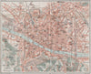 FLORENCE FIRENZE. Vintage town city map plan. Italy 1924 old antique chart