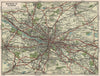 ENVIRONS OF GLASGOW. Vintage town city map plan. Paisley. Scotland 1932
