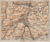 LOURDES ARGELÈS CAUTERETS. Vintage map plan. Hautes-Pyrénées 1933 old