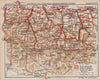 HAUTES-PYRÉNÉES. Cauterets Lourdes Gavarnie Luz Luchon Baregès. Vintage map 1933