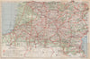 PYRÉNÉES CARTE ROUTIÈRE. Vintage map plan. South West France motoring map 1933