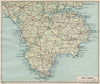 THE LIZARD. Vintage map plan. Helston Mullion Cadgwith. Cornwall 1930 old