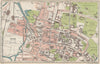 OXFORD. Vintage town city map plan. Colleges. Oxfordshire 1930 old vintage