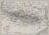 PYRÉNÉES. Vintage relief map. France Spain. Pyrenees 1921 old antique