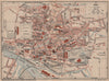 PAU. Vintage town city map plan. Pyrénées-Atlantiques 1921 old