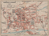 BAGNÈRES-DE-BIGORRE. Vintage town city map plan. Hautes-Pyrénées. Bagnères 1921