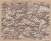 BAGNÈRES-DE-LUCHON ENVIRONS. Vintage topo-guide. Haute-Garonne 1921 old map