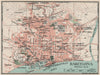 BARCELONA. General plan. Vintage town city map. Spain 1930 old vintage