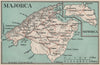 MAJORCA & MINORCA. Vintage map plan. Spain Mallorca Menorca 1930 old