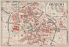 OVIEDO. Vintage town city map plan. Spain 1930 old vintage chart