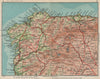 NORTH WEST SPAIN. Vintage map plan. Galicia Asturias 1930 old vintage