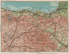 NORTHERN SPAIN. Costa Verde de Cantabria Basque. Vintage map plan 1930 old