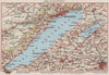 LAKE OF/LAC DE NEUCHÂTEL. Switzerland. Neuchatel Fribourg Yverdon 1948 old map