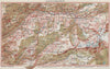 GRANDE-EAU VALLÉE. Leysin Diablerets. Vaud. Vintage map. Switzerland 1948