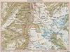 MÜRREN ENVIRONS. Wengen Eiger Jungfrau Lauterbrunnen. Vintage map plan 1948