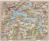 LAKE LUCERNE. Vierwaldstättersee. Luzern Altdorf Emmetten Engelberg 1948 map