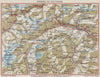 GRIMSEL-ST. GOTTHARD. Airolo Val Bedretto. Vintage map plan. Switzerland 1948