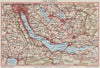 LAKE ZÜRICH. Zürichsee Zug Uster Rüti Rapperswil. Vintage map. Switzerland 1948