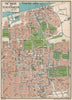 THE HAGUE AND SCHEVENINGEN. Vintage town city map plan. Netherlands 1933