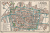 LEIDEN. Vintage town city map plan. Netherlands 1933 old vintage chart