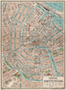 CENTRAL AMSTERDAM. Vintage town city map plan. Netherlands 1933 old