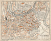 GRENOBLE. Vintage town city map plan. Isère 1954 old vintage chart