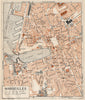 MARSEILLES. Vintage town city map plan. Bouches-Du-Rhône 1954 old vintage