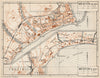 MENTON. Vintage town city map plan. Alpes-Maritimes. Menton 1954 old