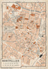 MONTPELLIER. Vintage town city map plan. Hérault 1954 old vintage chart
