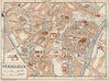 PÉRIGUEUX. Vintage town city map plan. Dordogne. Périgueux 1954 old
