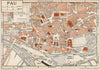 PAU. Vintage town city map plan. Pyrénées-Atlantiques 1954 old