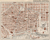 BARCELONA CENTRAL. Vintage town city map plan. Spain 1958 old vintage