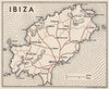 IBIZA. Vintage map plan. Spain 1958 old vintage chart