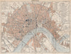 BORDEAUX. Vintage town city ville map plan carte. Gironde 1899 old antique