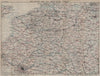 BELGIUM & THE WESTERN FRONT. Vintage map. North East France. Flanders. WW1 1920