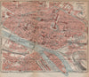 ROUEN. Vintage town city map plan. Seine-Maritime 1920 old antique chart