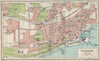 FOLKESTONE. Vintage town city map plan. Kent 1950 old vintage chart