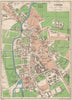 CAMBRIDGE. Vintage town city map plan. Cambridgeshire. Colleges 1950 old
