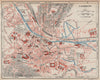 CHAMBÉRY. Vintage town city map plan. Savoie 1923 old antique chart