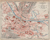 CHAMBÉRY. Vintage town city map plan. Savoie 1923 old antique chart