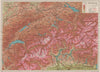 SWITZERLAND RELIEF. Vintage map plan. Roads. Suisse Schweiz 1930 old